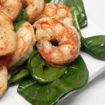Garlicky shrimp and spinach